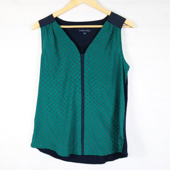 Tommy Hilfiger Tops - Tommy Hilfiger Dot Sleeveless V neck Top Blouse M